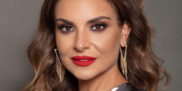 Hilda Khalife Dazzles in a Luxurious Ramadan Look with a Golden Gown and Embroidered Caftan